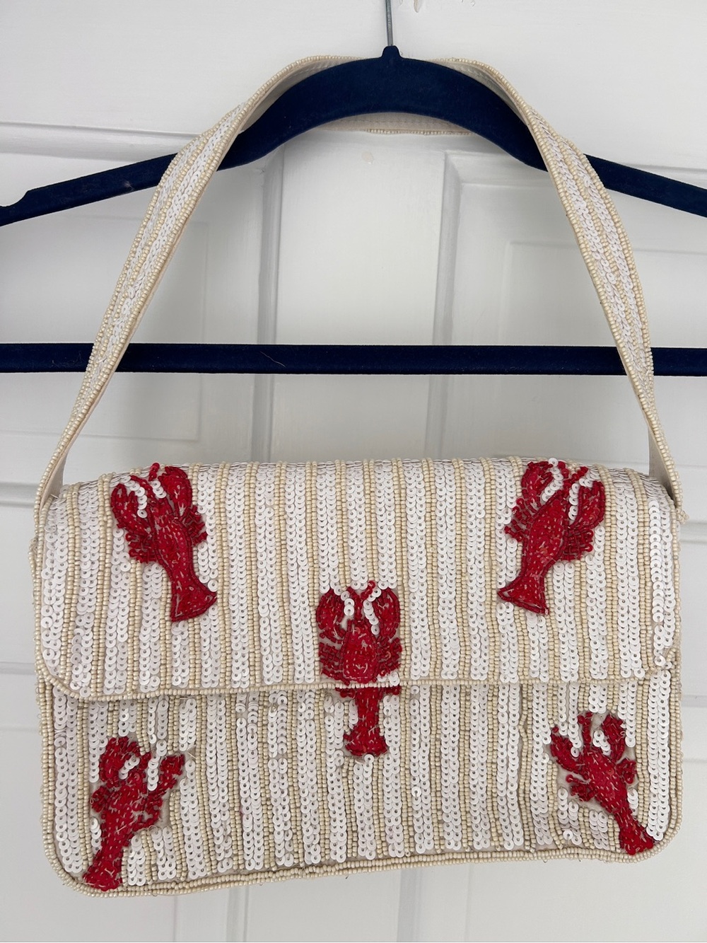 India Boutique TJ Maxx Viral Beaded Sequined Lobster Summer Shoulder Bag